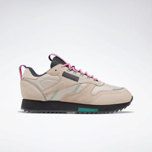 Reebok Classic Leather Ripple Trail Turnschuhe Damen - Grau/Rosa - DE 925-MAL